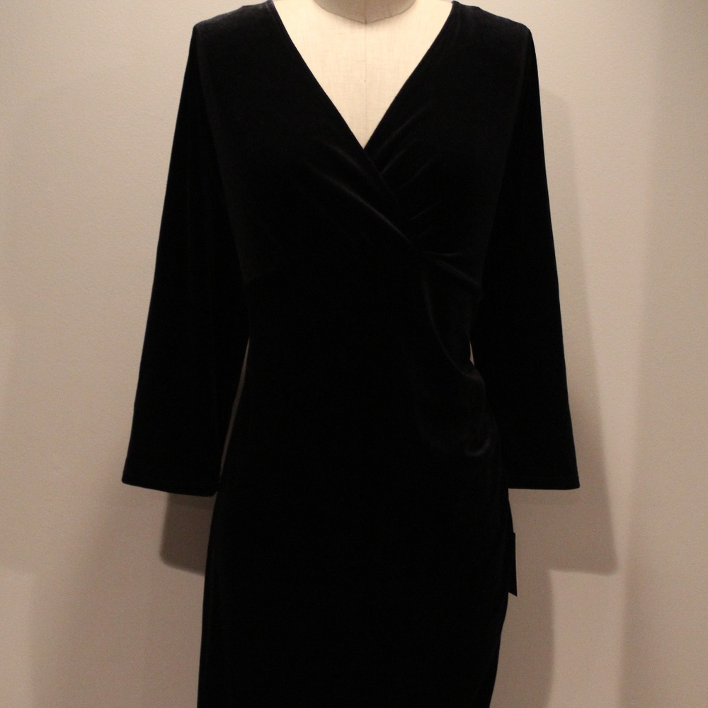 Ellen Tracy Black Velvet Dress